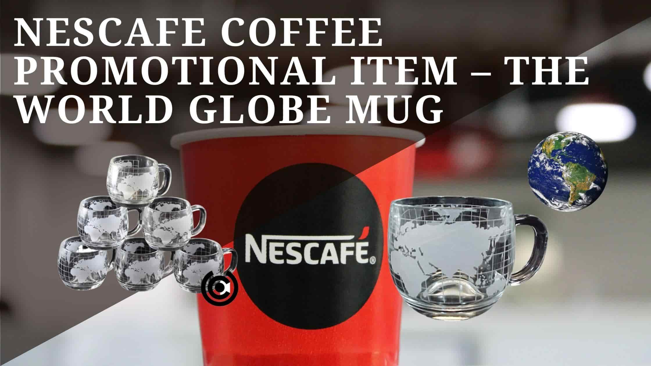 Nescafe World Coffee Mugs Glass Globe Mug Set of 4 Nestle Globe