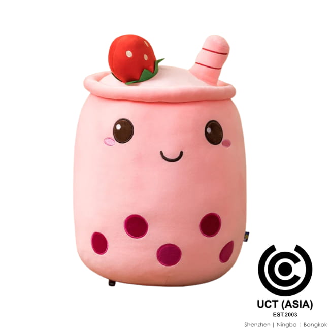 bubble tea cushion pink strawberry - Promotional Product Marketing