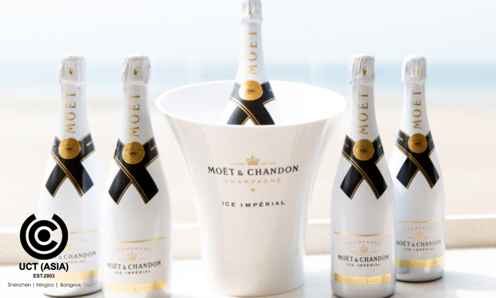 Buy Freestanding moet bottles with Custom Designs 